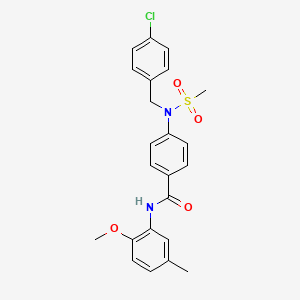 molecular formula C23H23ClN2O4S B3459681 4-[(4-chlorobenzyl)(methylsulfonyl)amino]-N-(2-methoxy-5-methylphenyl)benzamide 