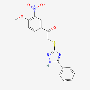 1-(4-methoxy-3-nitrophenyl)-2-[(5-phenyl-4H-1,2,4-triazol-3-yl)thio]ethanone