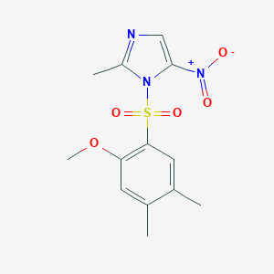 molecular formula C13H15N3O5S B345977 1-((2-甲氧基-4,5-二甲基苯基)磺酰基)-2-甲基-5-硝基-1H-咪唑 CAS No. 898641-55-9