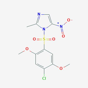 molecular formula C12H12ClN3O6S B345981 1-((4-chloro-2,5-dimethoxyphenyl)sulfonyl)-2-methyl-5-nitro-1H-imidazole CAS No. 898641-45-7