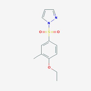 molecular formula C12H14N2O3S B346002 1-(4-Ethoxy-3-methylphenyl)sulfonylpyrazole CAS No. 957492-64-7