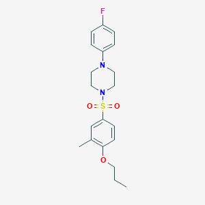 molecular formula C20H25FN2O3S B346004 1-(4-Fluorophenyl)-4-(3-methyl-4-propoxybenzenesulfonyl)piperazine CAS No. 898650-52-7