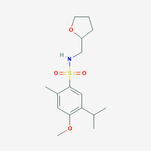molecular formula C16H25NO4S B346012 {[4-Methoxy-2-methyl-5-(methylethyl)phenyl]sulfonyl}(oxolan-2-ylmethyl)amine CAS No. 898647-35-3