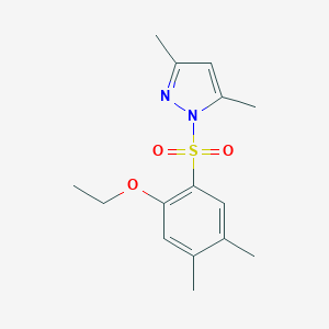 molecular formula C15H20N2O3S B346017 1-((2-ethoxy-4,5-dimethylphenyl)sulfonyl)-3,5-dimethyl-1H-pyrazole CAS No. 944782-15-4