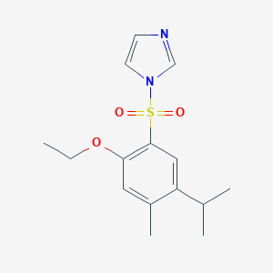 molecular formula C15H20N2O3S B346025 1-((2-ethoxy-5-isopropyl-4-methylphenyl)sulfonyl)-1H-imidazole CAS No. 898644-56-9