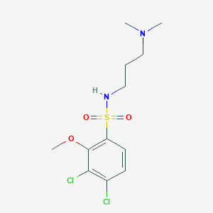 molecular formula C12H18Cl2N2O3S B346034 [(3,4-Dichloro-2-methoxyphenyl)sulfonyl][3-(dimethylamino)propyl]amine CAS No. 898638-66-9