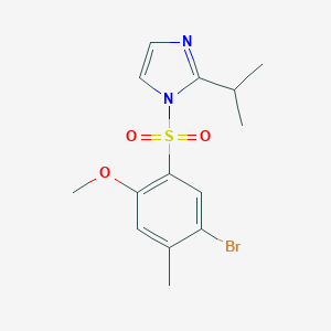 molecular formula C14H17BrN2O3S B346056 1-[(5-bromo-2-methoxy-4-methylphenyl)sulfonyl]-2-isopropyl-1H-imidazole CAS No. 853902-55-3