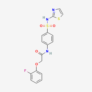 molecular formula C17H14FN3O4S2 B3460791 2-(2-fluorophenoxy)-N-[4-(1,3-thiazol-2-ylsulfamoyl)phenyl]acetamide 