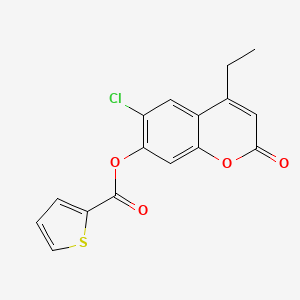 6-chloro-4-ethyl-2-oxo-2H-chromen-7-yl 2-thiophenecarboxylate