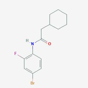 molecular formula C14H17BrFNO B3461073 N-(4-bromo-2-fluorophenyl)-2-cyclohexylacetamide 