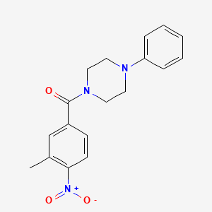 molecular formula C18H19N3O3 B3461079 1-(3-methyl-4-nitrobenzoyl)-4-phenylpiperazine 