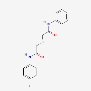 2-[2-(4-fluoroanilino)-2-oxoethyl]sulfanyl-N-phenylacetamide