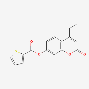 molecular formula C16H12O4S B3461317 4-ethyl-2-oxo-2H-chromen-7-yl 2-thiophenecarboxylate 