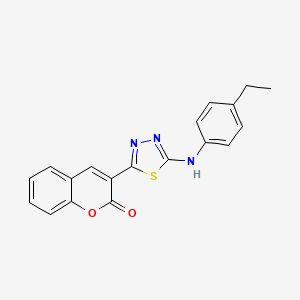 molecular formula C19H15N3O2S B3461460 3-{5-[(4-ethylphenyl)amino]-1,3,4-thiadiazol-2-yl}-2H-chromen-2-one 