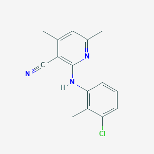 2-[(3-chloro-2-methylphenyl)amino]-4,6-dimethylnicotinonitrile