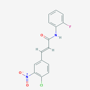 molecular formula C15H10ClFN2O3 B3461487 (E)-3-(4-chloro-3-nitrophenyl)-N-(2-fluorophenyl)prop-2-enamide 