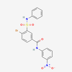 molecular formula C19H14BrN3O5S B3461548 3-(anilinosulfonyl)-4-bromo-N-(3-nitrophenyl)benzamide 