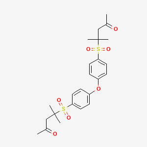 molecular formula C24H30O7S2 B3461583 4-METHYL-4-{4-[4-(2-METHYL-4-OXOPENTANE-2-SULFONYL)PHENOXY]BENZENESULFONYL}PENTAN-2-ONE 