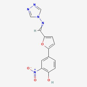 2-nitro-4-{5-[(4H-1,2,4-triazol-4-ylimino)methyl]-2-furyl}phenol