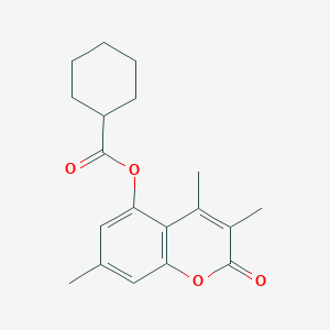 molecular formula C19H22O4 B3461651 3,4,7-trimethyl-2-oxo-2H-chromen-5-yl cyclohexanecarboxylate 