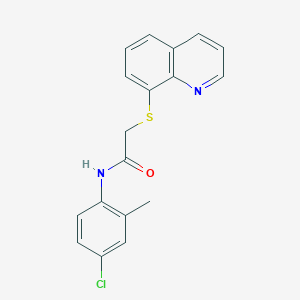 molecular formula C18H15ClN2OS B3461663 N-(4-chloro-2-methylphenyl)-2-quinolin-8-ylsulfanylacetamide 