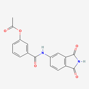 molecular formula C17H12N2O5 B3461694 3-{[(1,3-dioxo-2,3-dihydro-1H-isoindol-5-yl)amino]carbonyl}phenyl acetate 