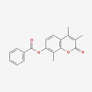 molecular formula C19H16O4 B3461784 (3,4,8-Trimethyl-2-oxochromen-7-yl) benzoate 