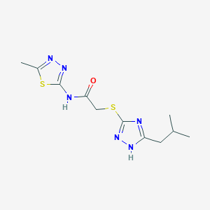 molecular formula C11H16N6OS2 B3461804 2-[(5-isobutyl-4H-1,2,4-triazol-3-yl)thio]-N-(5-methyl-1,3,4-thiadiazol-2-yl)acetamide 