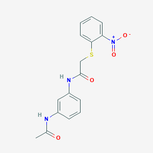 molecular formula C16H15N3O4S B3461821 N-[3-(acetylamino)phenyl]-2-[(2-nitrophenyl)thio]acetamide 