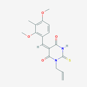 molecular formula C17H18N2O4S B3461891 1-allyl-5-(2,4-dimethoxy-3-methylbenzylidene)-2-thioxodihydro-4,6(1H,5H)-pyrimidinedione 