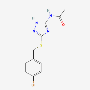 molecular formula C11H11BrN4OS B3462036 N-{5-[(4-bromobenzyl)thio]-1H-1,2,4-triazol-3-yl}acetamide 