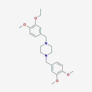 1-[(3,4-dimethoxyphenyl)methyl]-4-[(3-ethoxy-4-methoxyphenyl)methyl]piperazine