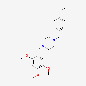 molecular formula C23H32N2O3 B3462086 1-(4-ethylbenzyl)-4-(2,4,5-trimethoxybenzyl)piperazine 