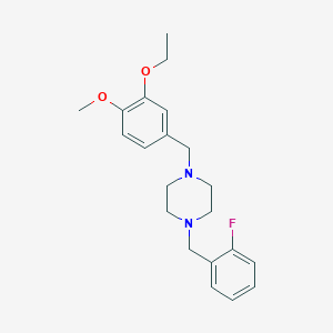 molecular formula C21H27FN2O2 B3462087 1-(3-ethoxy-4-methoxybenzyl)-4-(2-fluorobenzyl)piperazine 