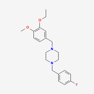 molecular formula C21H27FN2O2 B3462093 1-(3-ethoxy-4-methoxybenzyl)-4-(4-fluorobenzyl)piperazine 