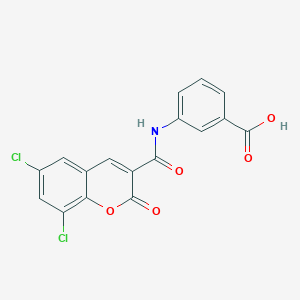 molecular formula C17H9Cl2NO5 B3462114 3-[(6,8-Dichloro-2-oxochromen-3-yl)carbonylamino]benzoic acid 