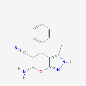 B346216 6-Amino-3-methyl-4-(4-methylphenyl)-1,4-dihydropyrano[2,3-c]pyrazole-5-carbonitrile CAS No. 82805-71-8