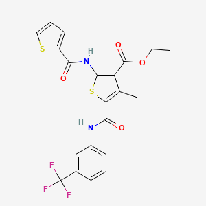 molecular formula C21H17F3N2O4S2 B3462161 ethyl 4-methyl-2-[(2-thienylcarbonyl)amino]-5-({[3-(trifluoromethyl)phenyl]amino}carbonyl)-3-thiophenecarboxylate 