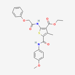 molecular formula C24H24N2O6S B3462167 ethyl 5-{[(4-methoxyphenyl)amino]carbonyl}-4-methyl-2-[(phenoxyacetyl)amino]-3-thiophenecarboxylate 