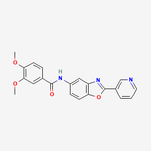 3,4-dimethoxy-N-[2-(3-pyridinyl)-1,3-benzoxazol-5-yl]benzamide