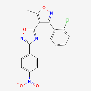 molecular formula C18H11ClN4O4 B3462268 5-[3-(2-chlorophenyl)-5-methyl-4-isoxazolyl]-3-(4-nitrophenyl)-1,2,4-oxadiazole 