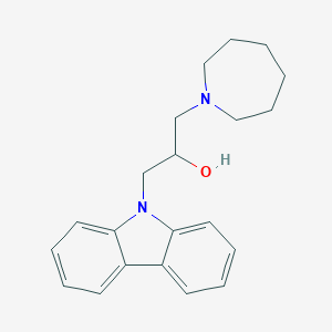 molecular formula C21H26N2O B346228 alpha-((Hexahydro-1H-azepin-1-yl)methyl)-9H-carbazole-9-ethanol CAS No. 91324-15-1
