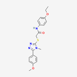 molecular formula C20H22N4O3S B3462348 N-(4-ethoxyphenyl)-2-{[5-(4-methoxyphenyl)-4-methyl-4H-1,2,4-triazol-3-yl]thio}acetamide 