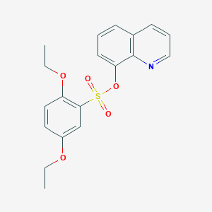molecular formula C19H19NO5S B346235 8-Quinolyl 2,5-diethoxybenzenesulfonate CAS No. 325811-14-1