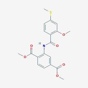 molecular formula C19H19NO6S B3462365 dimethyl 2-{[2-methoxy-4-(methylthio)benzoyl]amino}terephthalate 