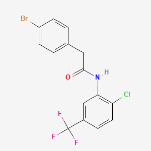 molecular formula C15H10BrClF3NO B3462373 2-(4-bromophenyl)-N-[2-chloro-5-(trifluoromethyl)phenyl]acetamide 