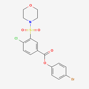 molecular formula C17H15BrClNO5S B3462405 (4-Bromophenyl) 4-chloro-3-morpholin-4-ylsulfonylbenzoate 