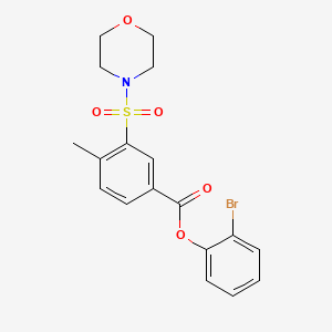 molecular formula C18H18BrNO5S B3462434 2-bromophenyl 4-methyl-3-(4-morpholinylsulfonyl)benzoate 