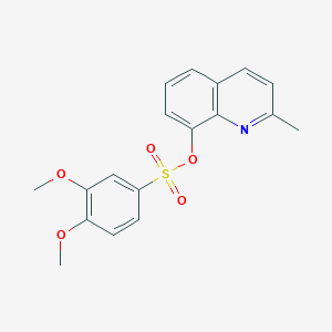 molecular formula C18H17NO5S B346245 2-Methylquinolin-8-yl 3,4-dimethoxybenzenesulfonate CAS No. 330835-05-7