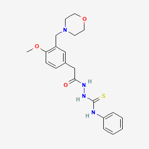 2-{[4-methoxy-3-(4-morpholinylmethyl)phenyl]acetyl}-N-phenylhydrazinecarbothioamide